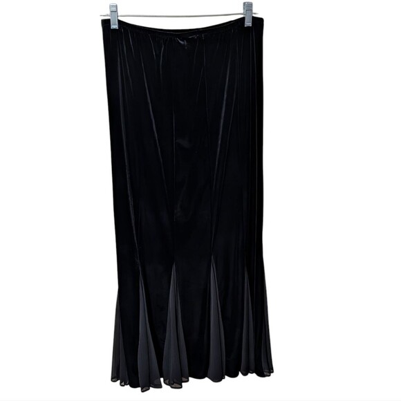 MSK Evening velvet maxi skirt size 12 pull on sheer panels Gusset dressy event - Picture 7 of 11
